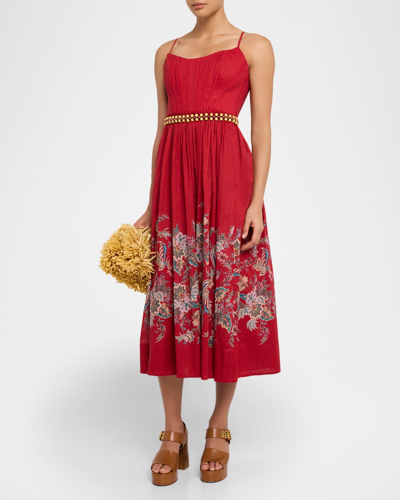 Rhiannon Belted Corset Midi Dress Product Image