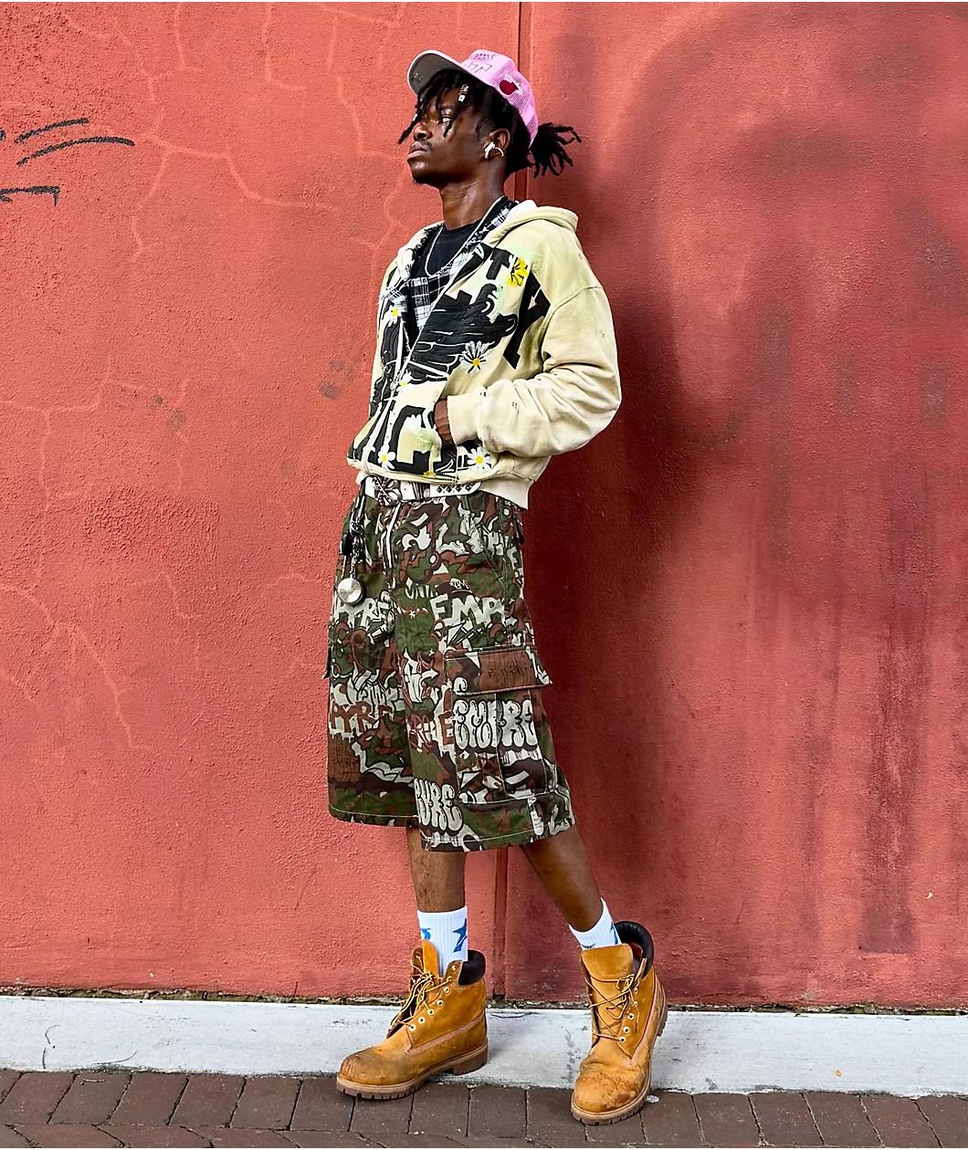 Empyre Khaki Skate Cargo Shorts Product Image