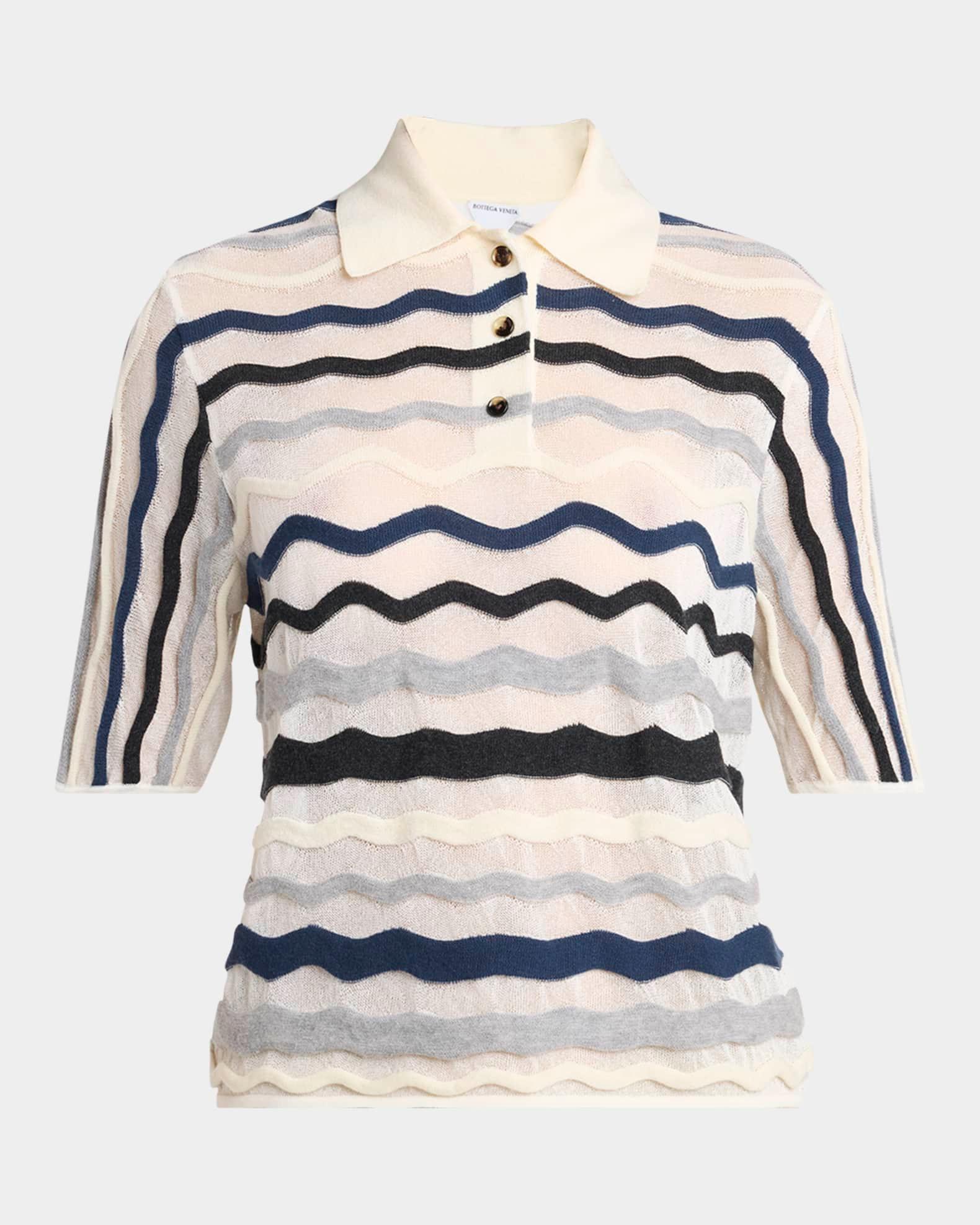 Zigzag Striped Knitwear Top Product Image