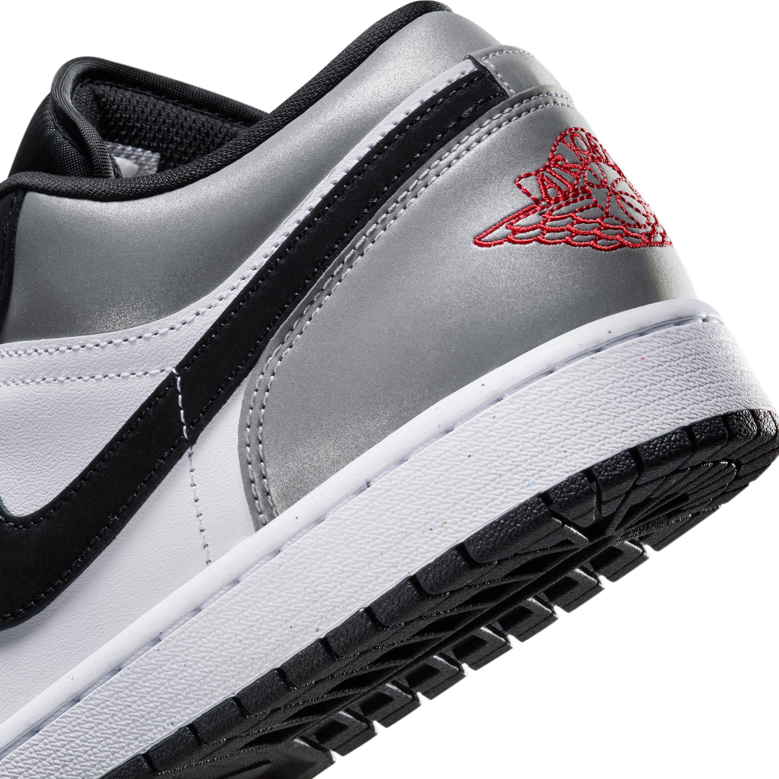 Jordan Mens Jordan Air Jordan 1 Low SE - Mens Shoes Fire Red/White/Matte Silver Product Image