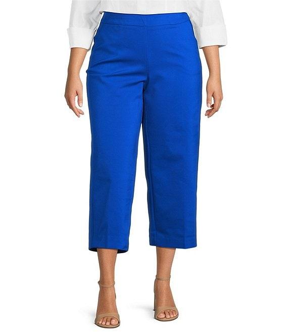 Investments Plus Size the PARK AVE fit Elite Stretch Pull-On Wide Leg Crop Pants Product Image