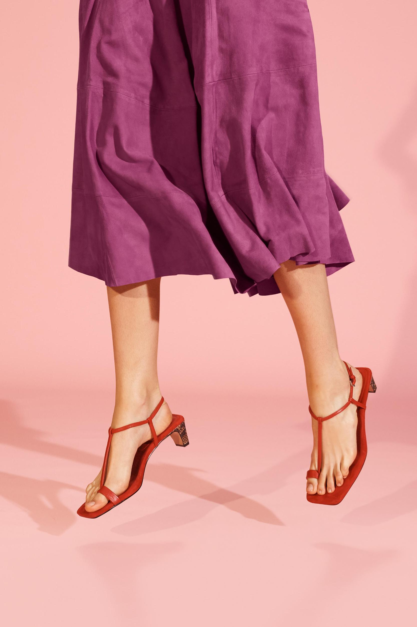 LIMITED EDITION ASYMMETRIC SUEDE MIDI SKIRT Product Image