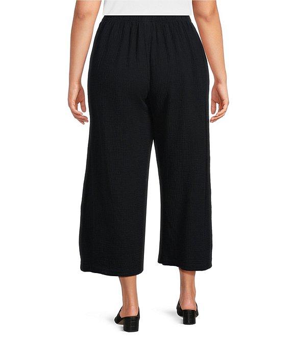 Bryn Walker Plus Cas Gauze Elastic Waist Wide Leg Cop Pants Product Image