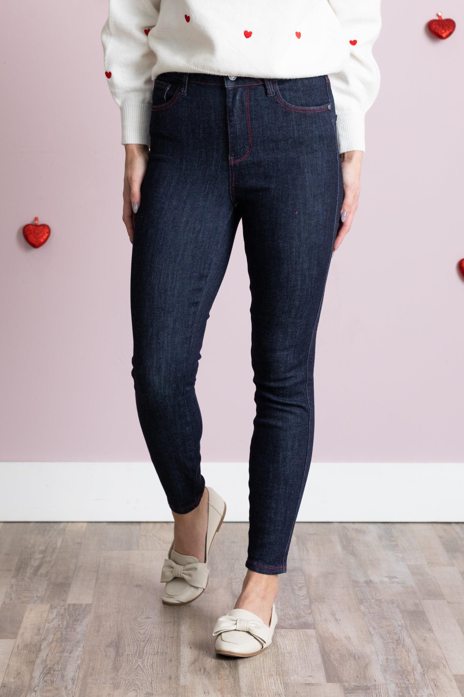 Judy Blue Heart Back Pockets Skinny Jean Product Image