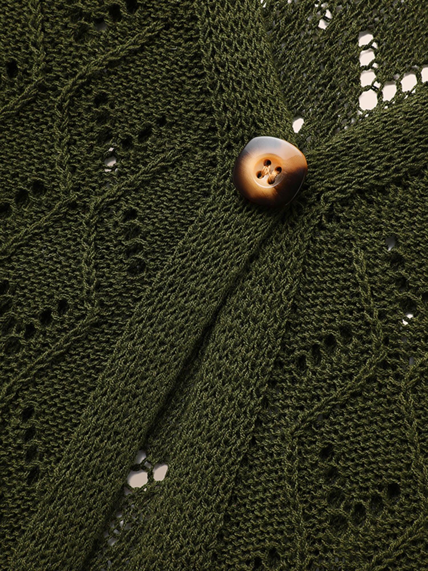 Texture Button Up Hollow Out Cardigan Female Product Image