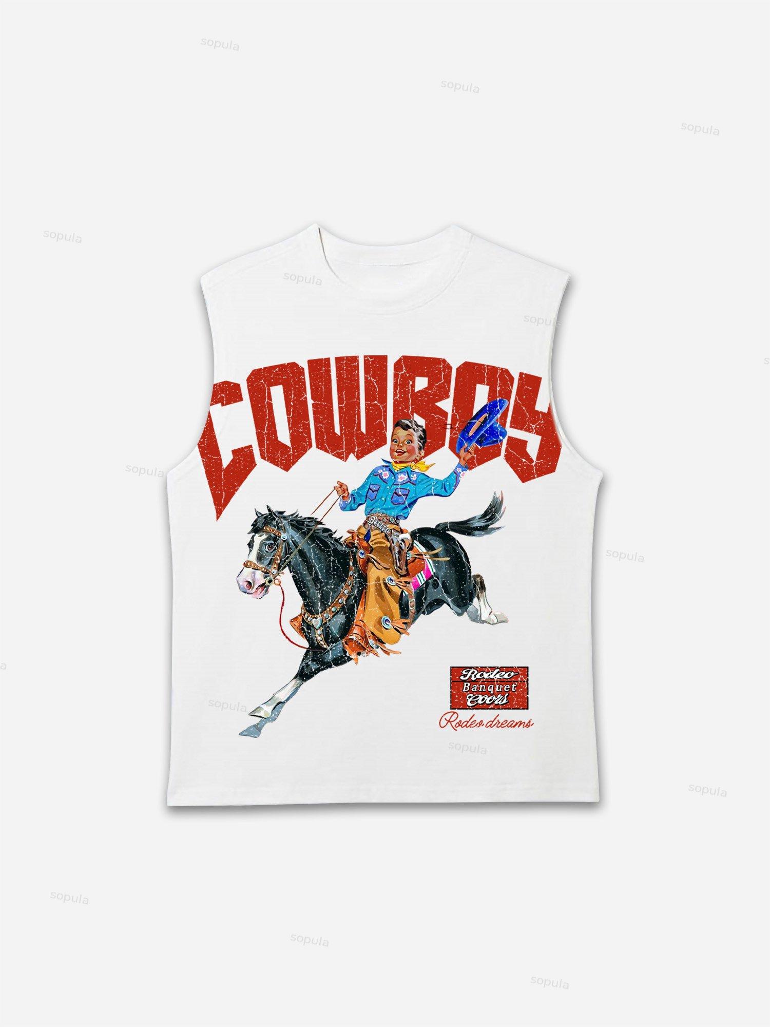 Cowboy Rodeo Dreams Print Tank Top Product Image