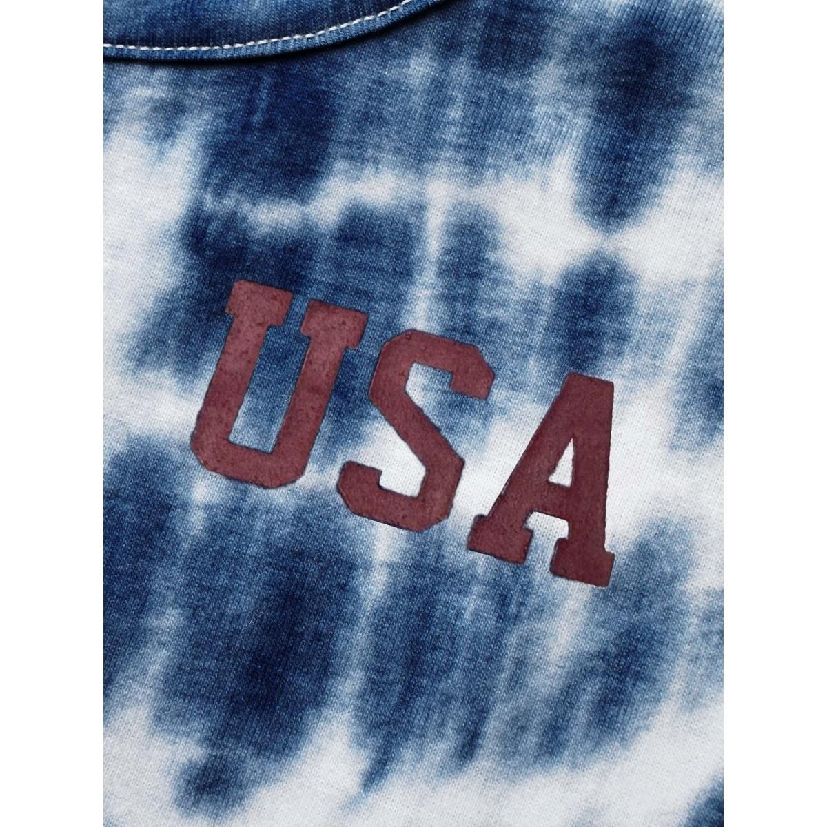 Plus Size Tie Dye Round Neck Pleated Midi Dress Mediumblue Women Casual Non Round Neck Short sleeve Curvy BloomChic 30/6X Product Image