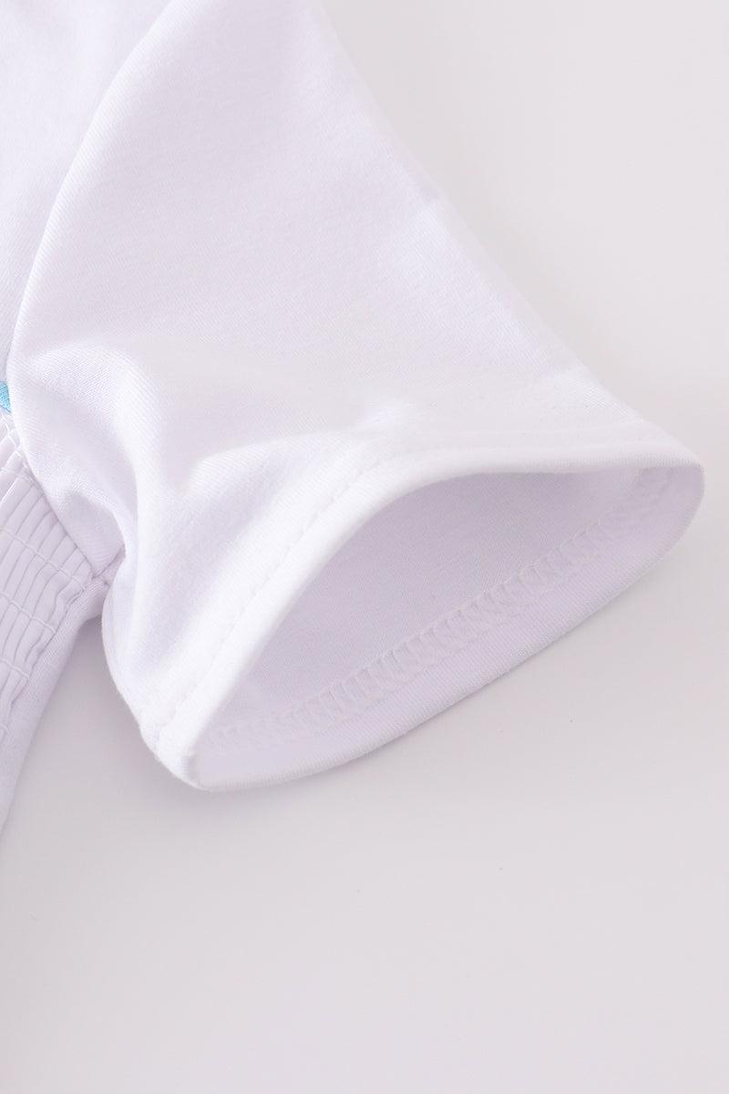 White starfish embroidery smocked set Product Image