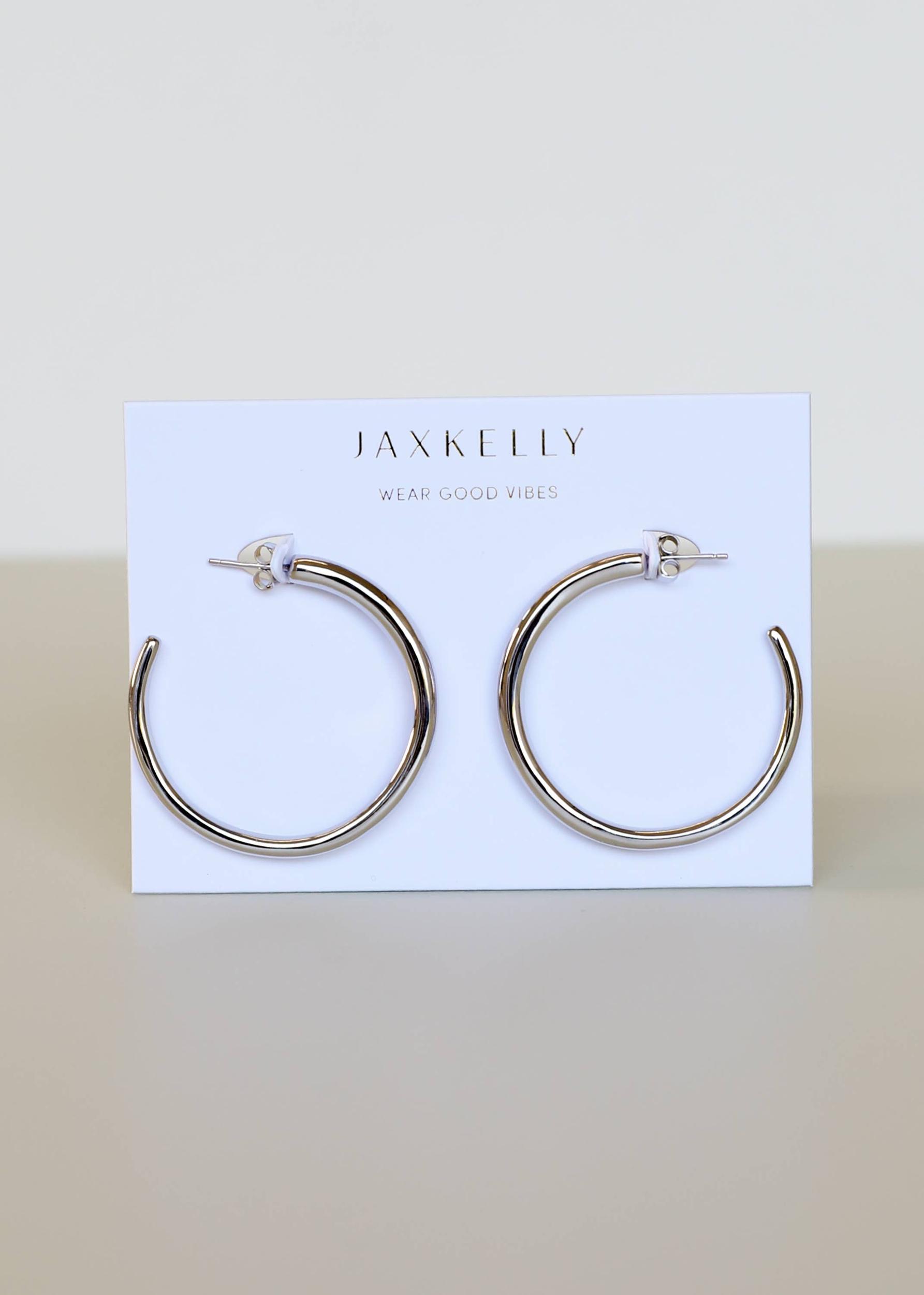 Everyday Silver Large Hoop Earrings Product Image