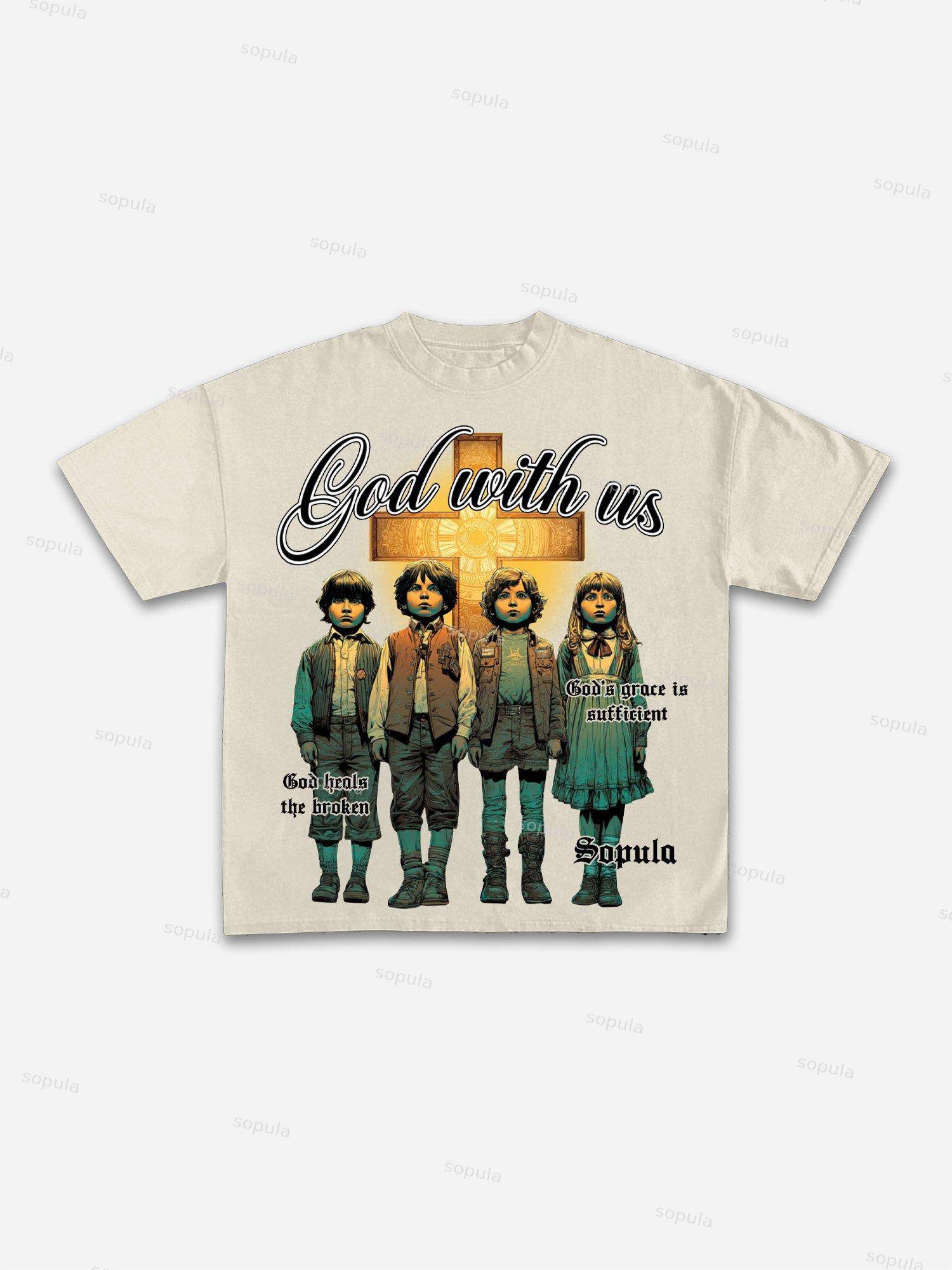 Summer Vacation Racing Print Cotton T-shirt Product Image