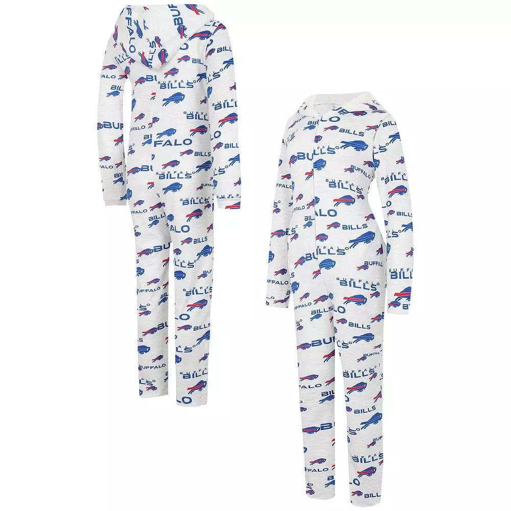 Women's Concepts Sport Cream Buffalo Bills Docket Hoodie Full-Zip Union Suit,  Product Image