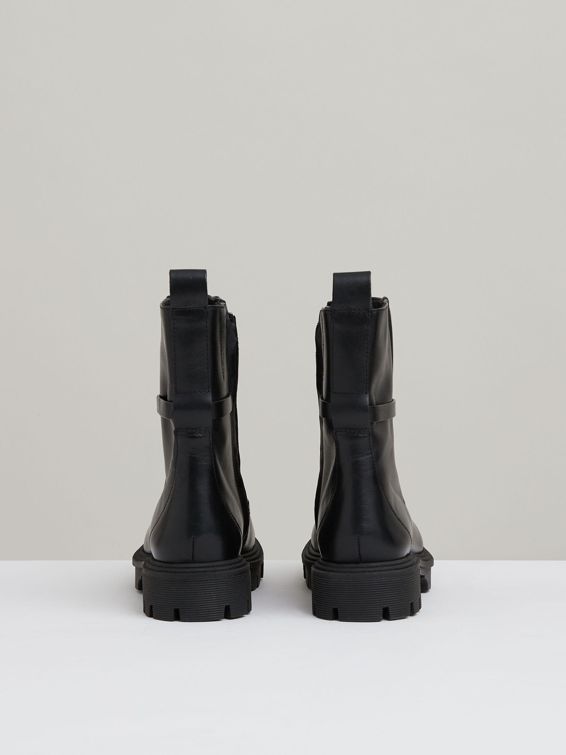 Chain Embellished Ankle Boots in Black Product Image