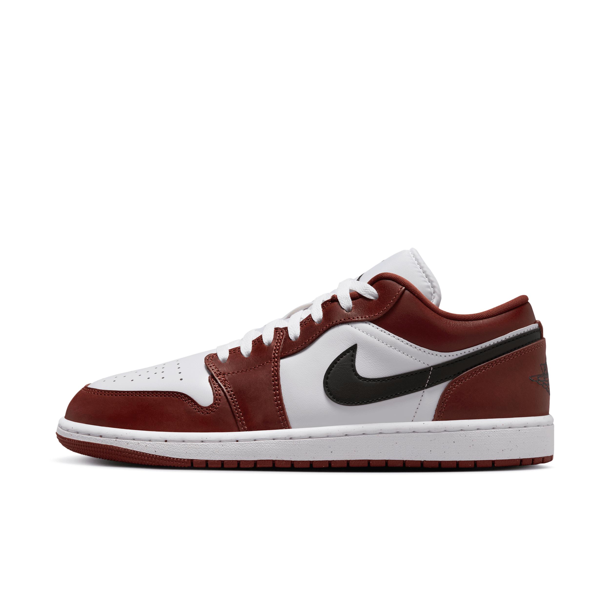 Jordan Mens Jordan Air Jordan 1 Low SE - Mens Shoes Fire Red/White/Matte Silver Product Image
