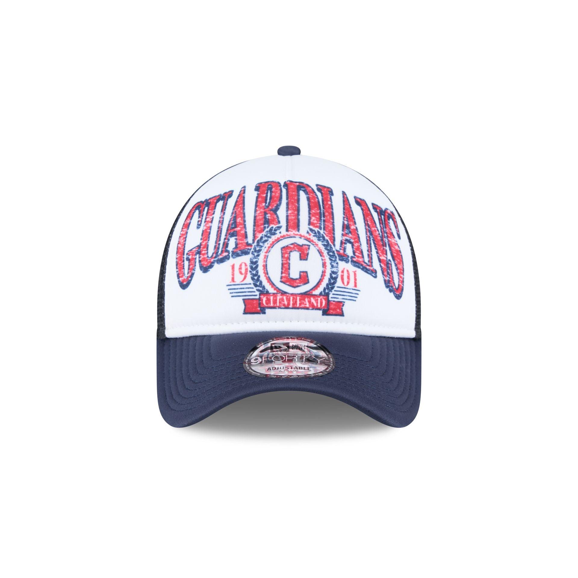 Cleveland Guardians Distressed 9FORTY A-Frame Trucker Hat Male Product Image