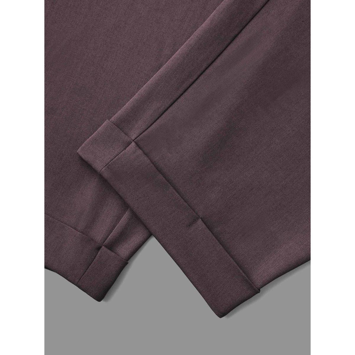 Plus Size Cuffed Hem Pleated Straight Leg Pants Women Mauve At the Office Straight Leg Mid Rise Office Pants BloomChic 22-24/3X Product Image