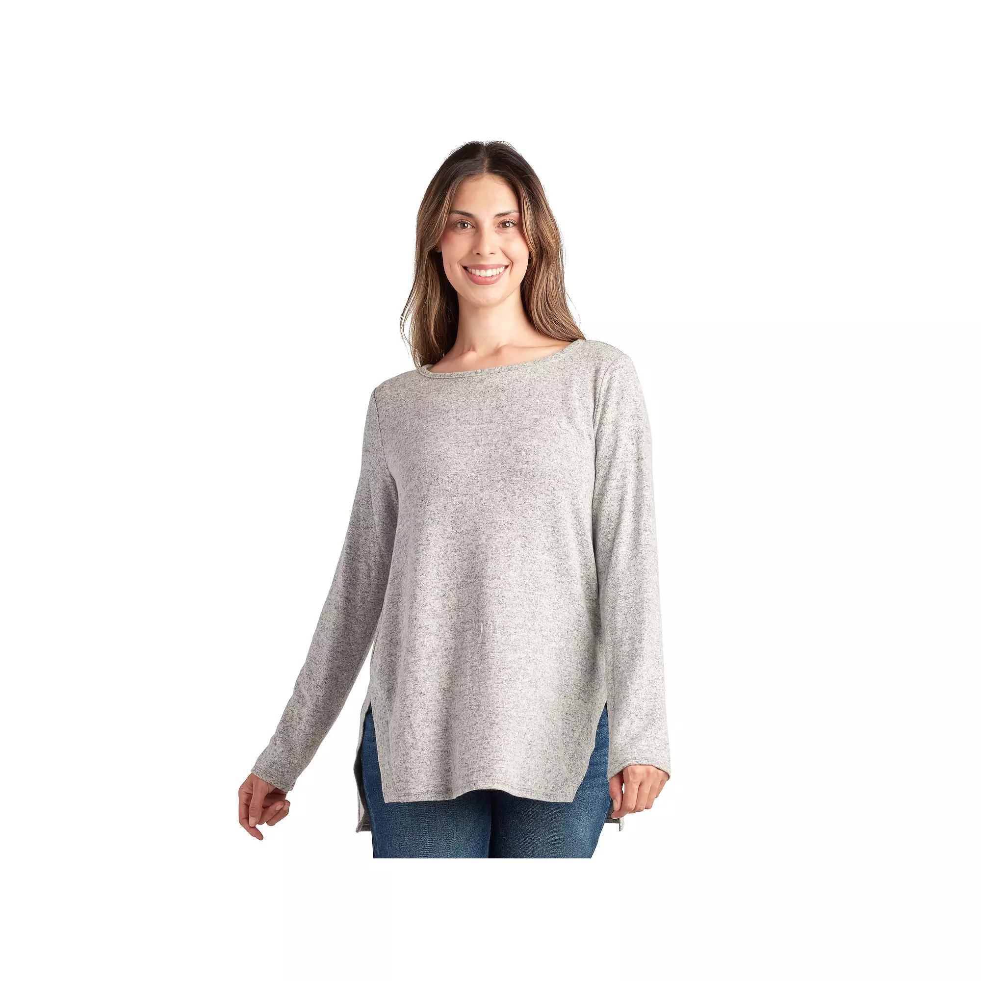 Womens AGB Long Sleeve Split Hem Tunic Pink Product Image