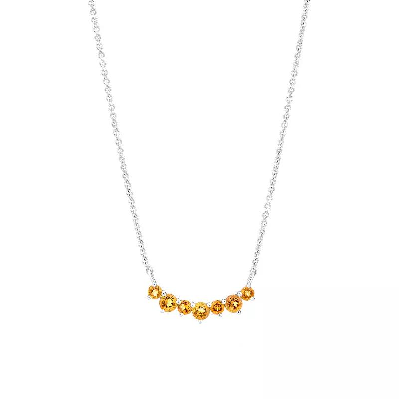 Gemistry 14k White Gold 7-Stone Amethyst Necklace, Women's, Size: 18" Product Image