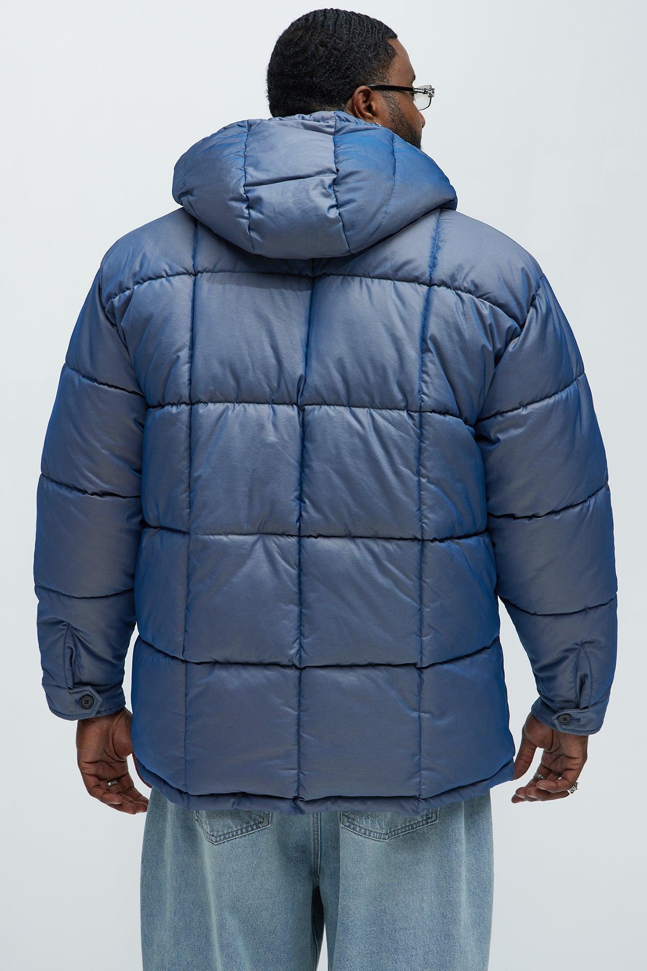 Cosmic Quilted Coat - Blue Male Product Image