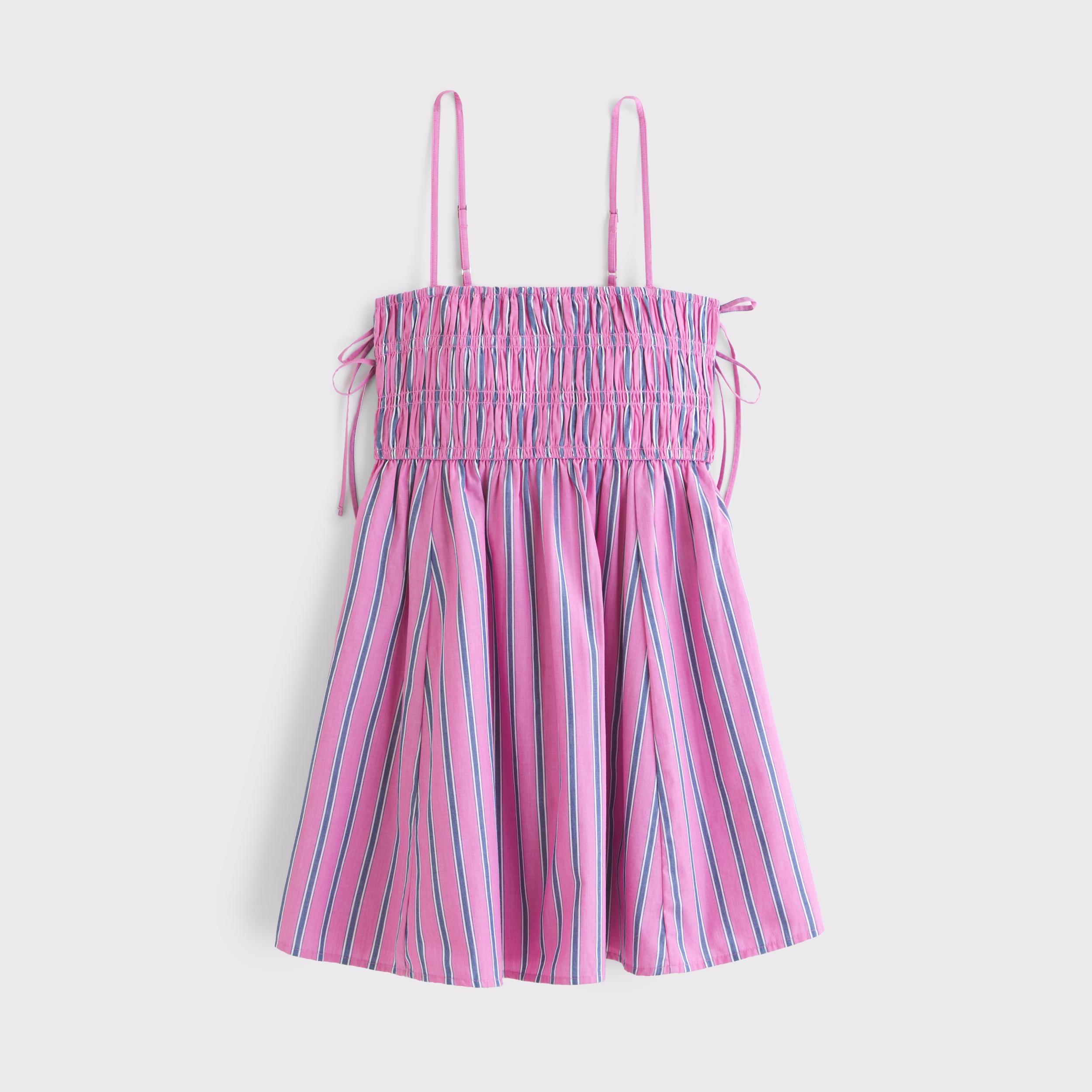 Smocked Babydoll Tie Mini Dress Product Image