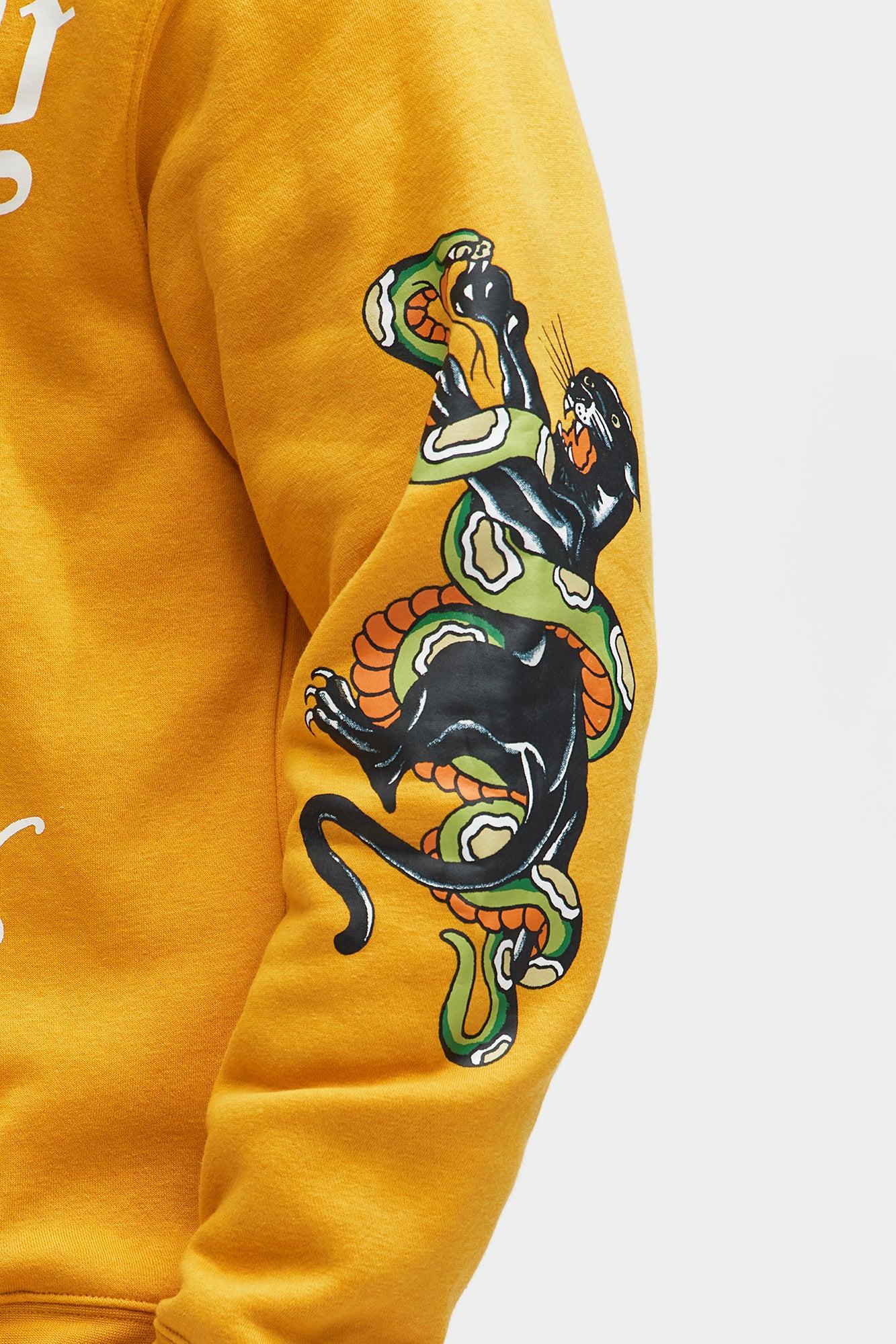 Ed Hardy Snake Rose Hoodie - Yellow Product Image