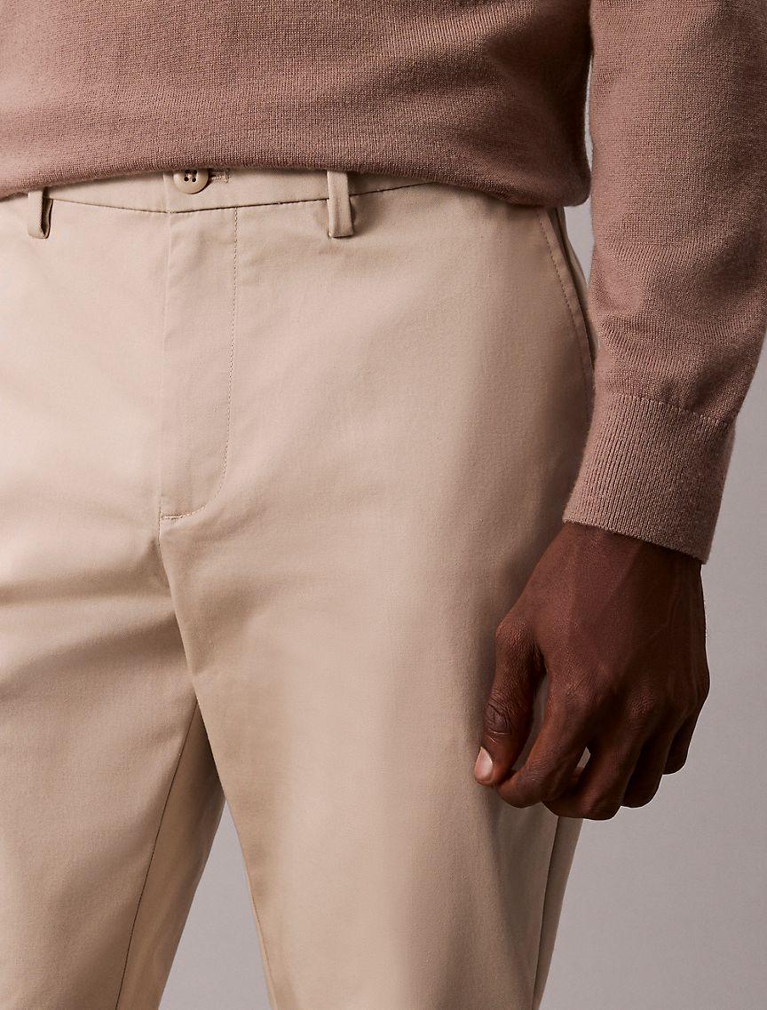 Cotton Stretch Slim Trousers Product Image