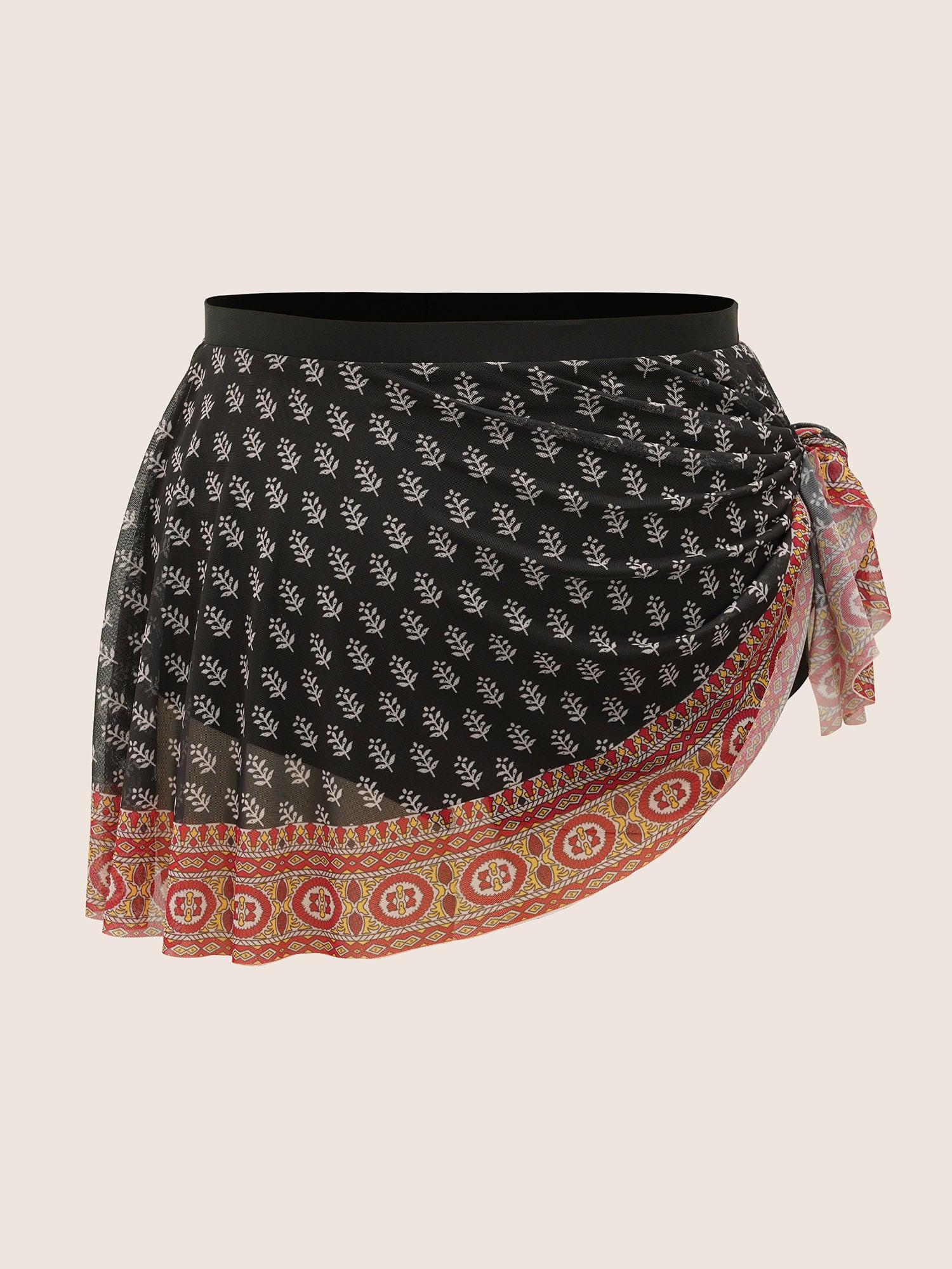 Bandana Tie Knot Slit Hem Swim Bottom Female Product Image