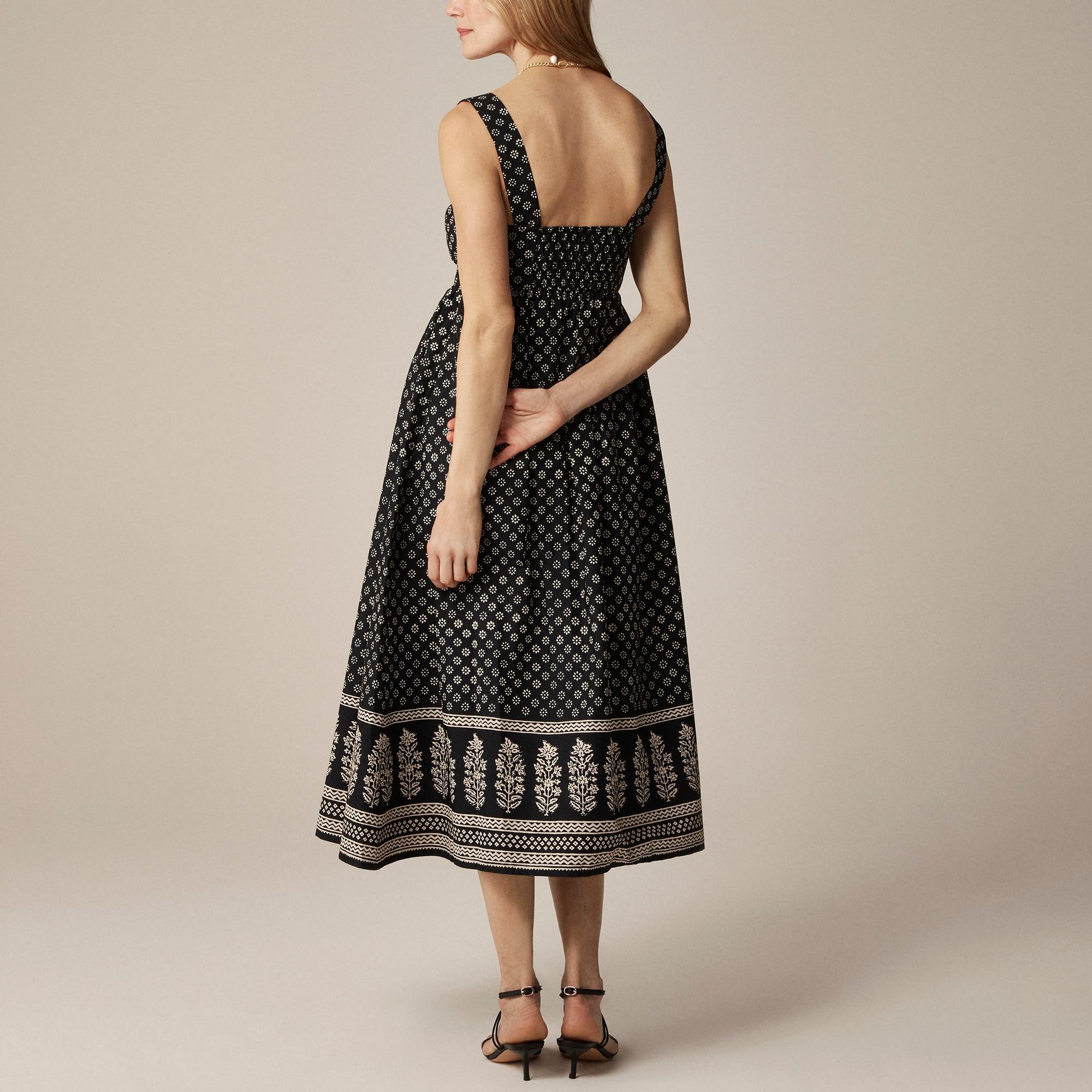 Squareneck midi dress in block print Product Image