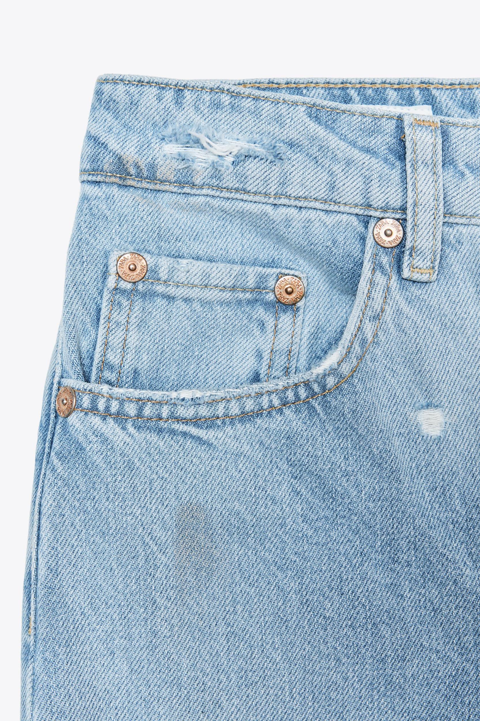 TRF MID-RISE RIPPED BAGGY JEANS Product Image