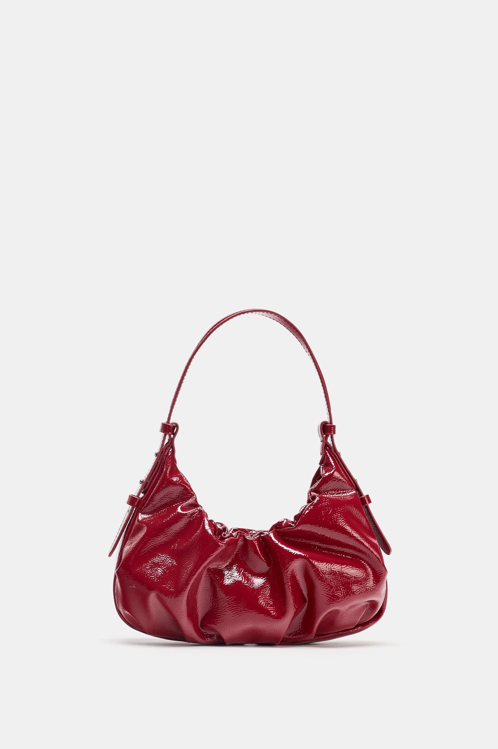 CRACKLE-EFFECT RUCHED BAG Product Image