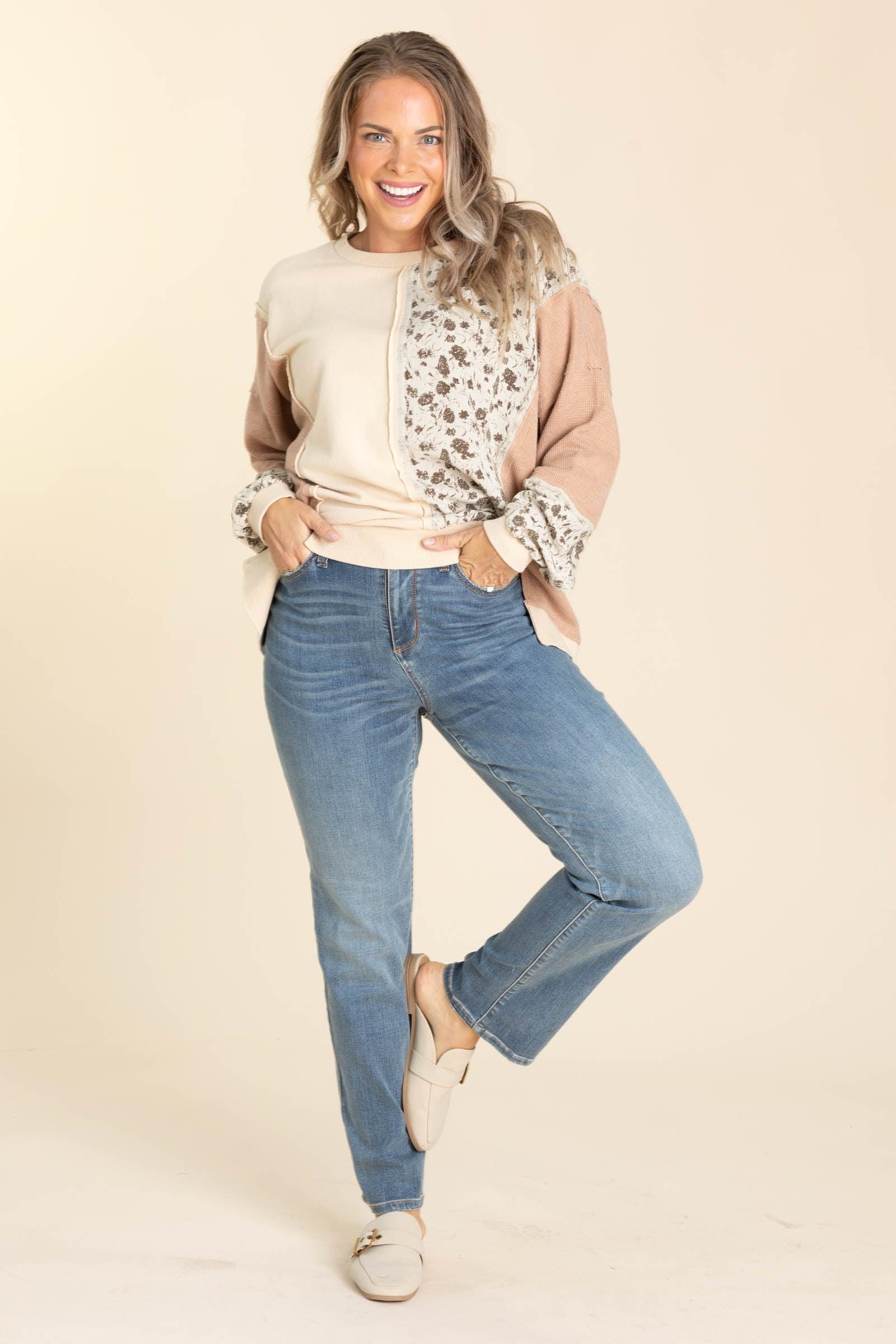 Judy Blue Work It Med Wash Straight Leg Jeans Product Image