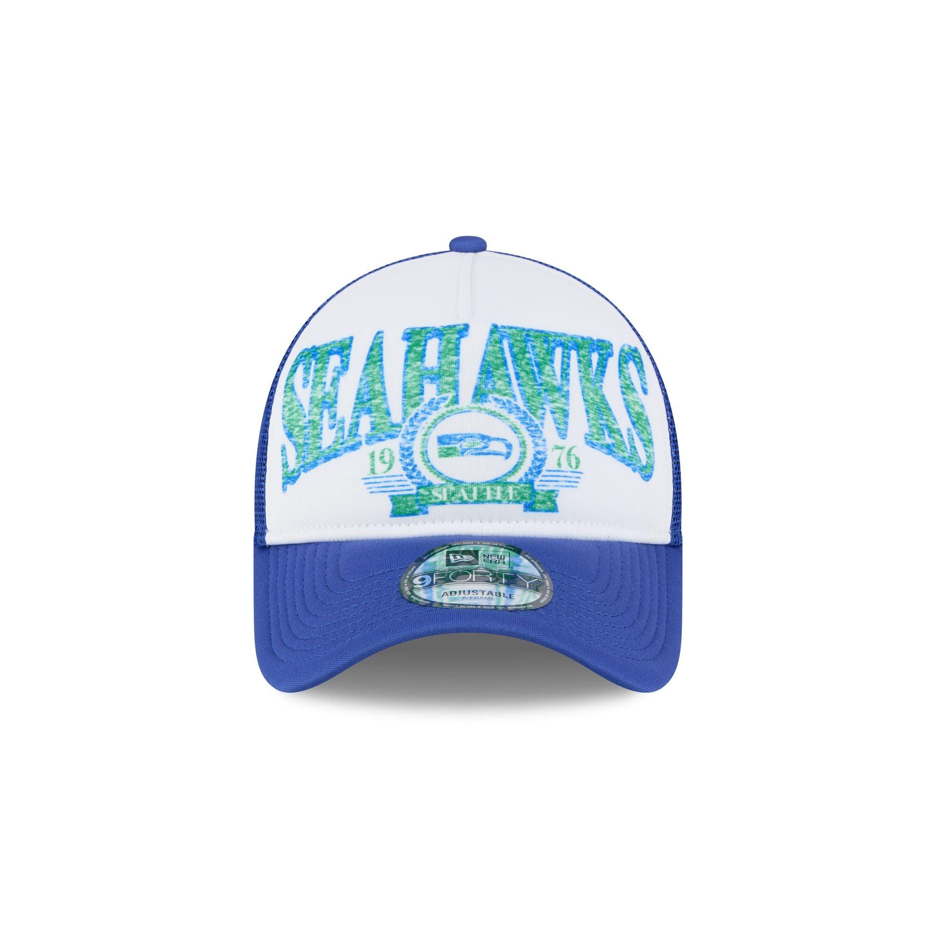 Seattle Seahawks Distressed 9FORTY A-Frame Trucker Hat Male Product Image