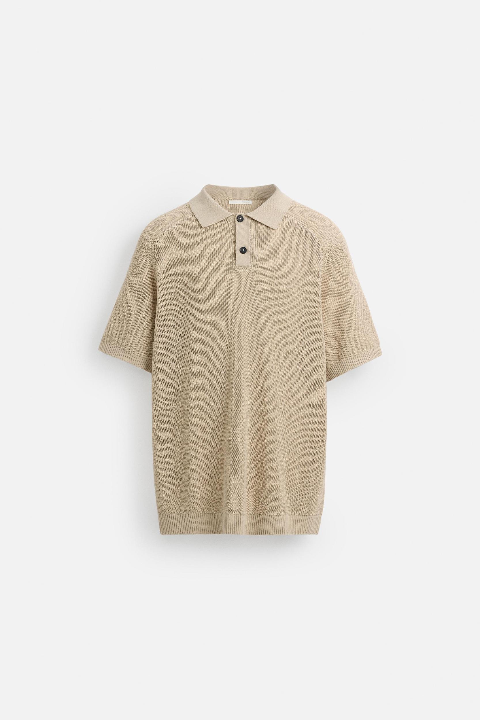 TEXTURED KNIT POLO SHIRT Product Image