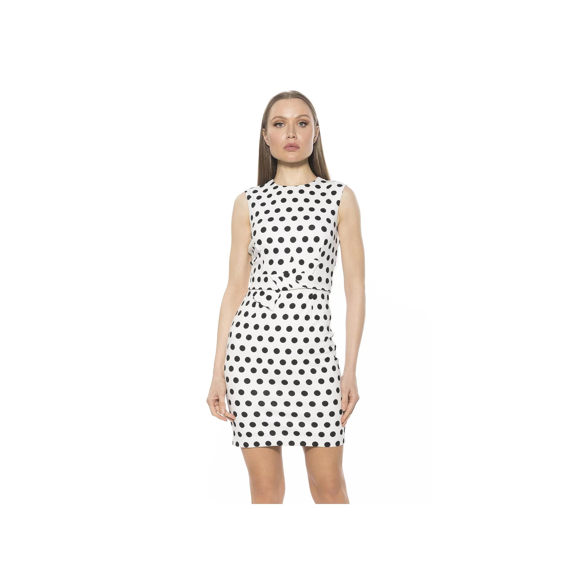 Women's ALEXIA ADMOR Crewneck Sleeveless Dress With Bow Belt,  Product Image