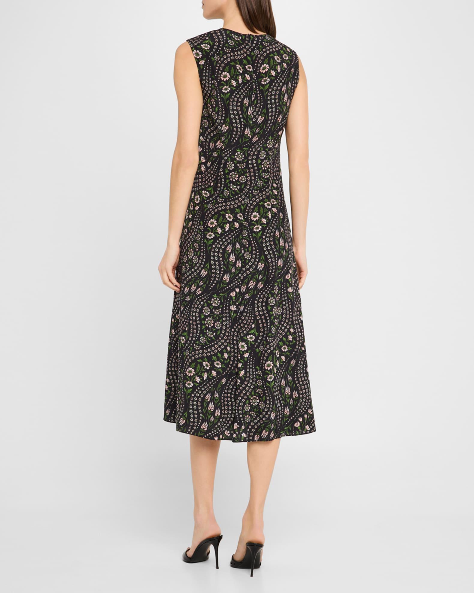 Viviana Floral Silk Midi Dress Product Image