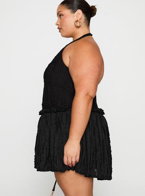 Mixie Halter Romper Black Curve Product Image