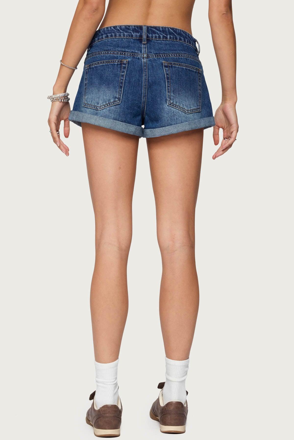 Rylin Low-Rise Denim Shorts Product Image