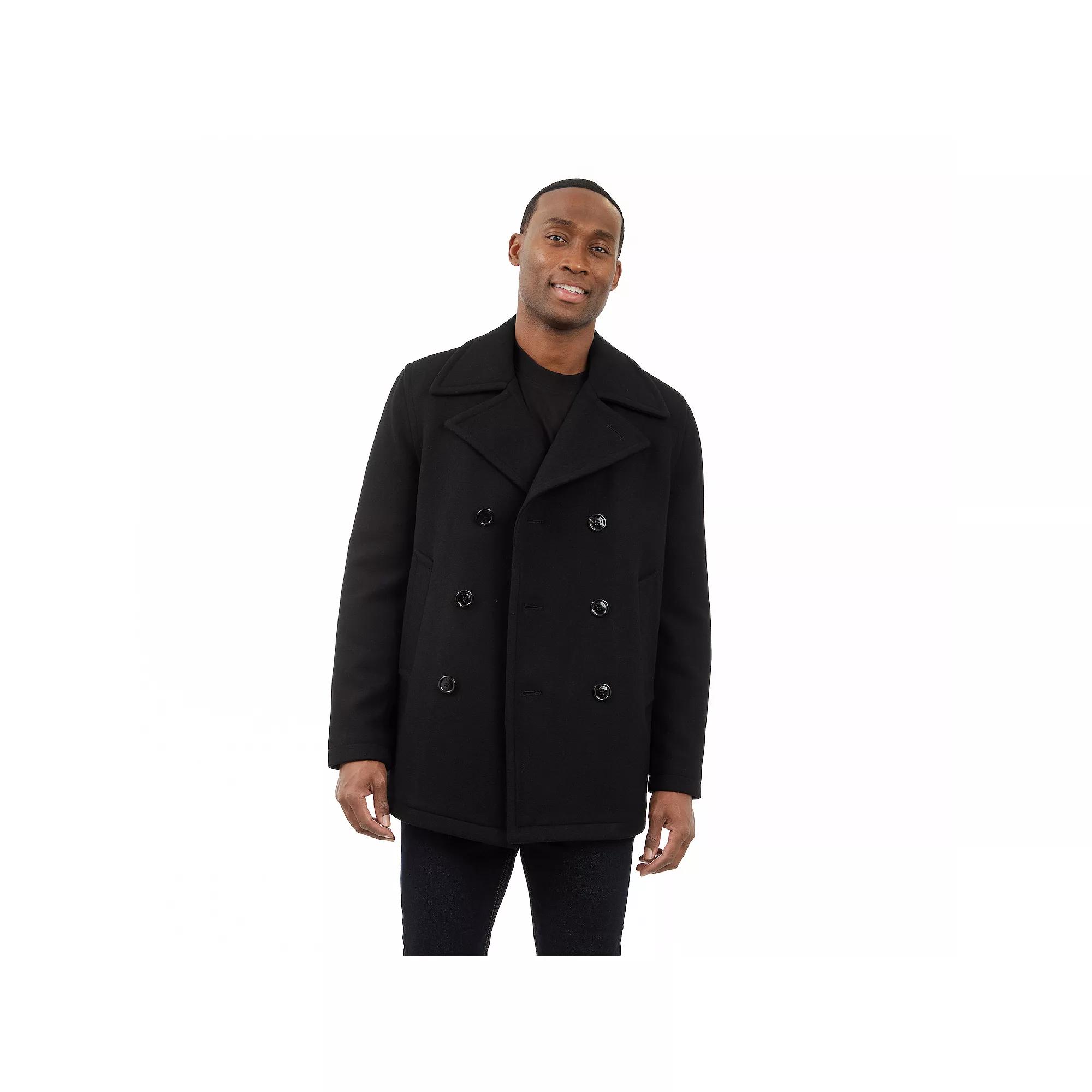 Men's London Fog Classic Wool Blend Peacoat,  Product Image