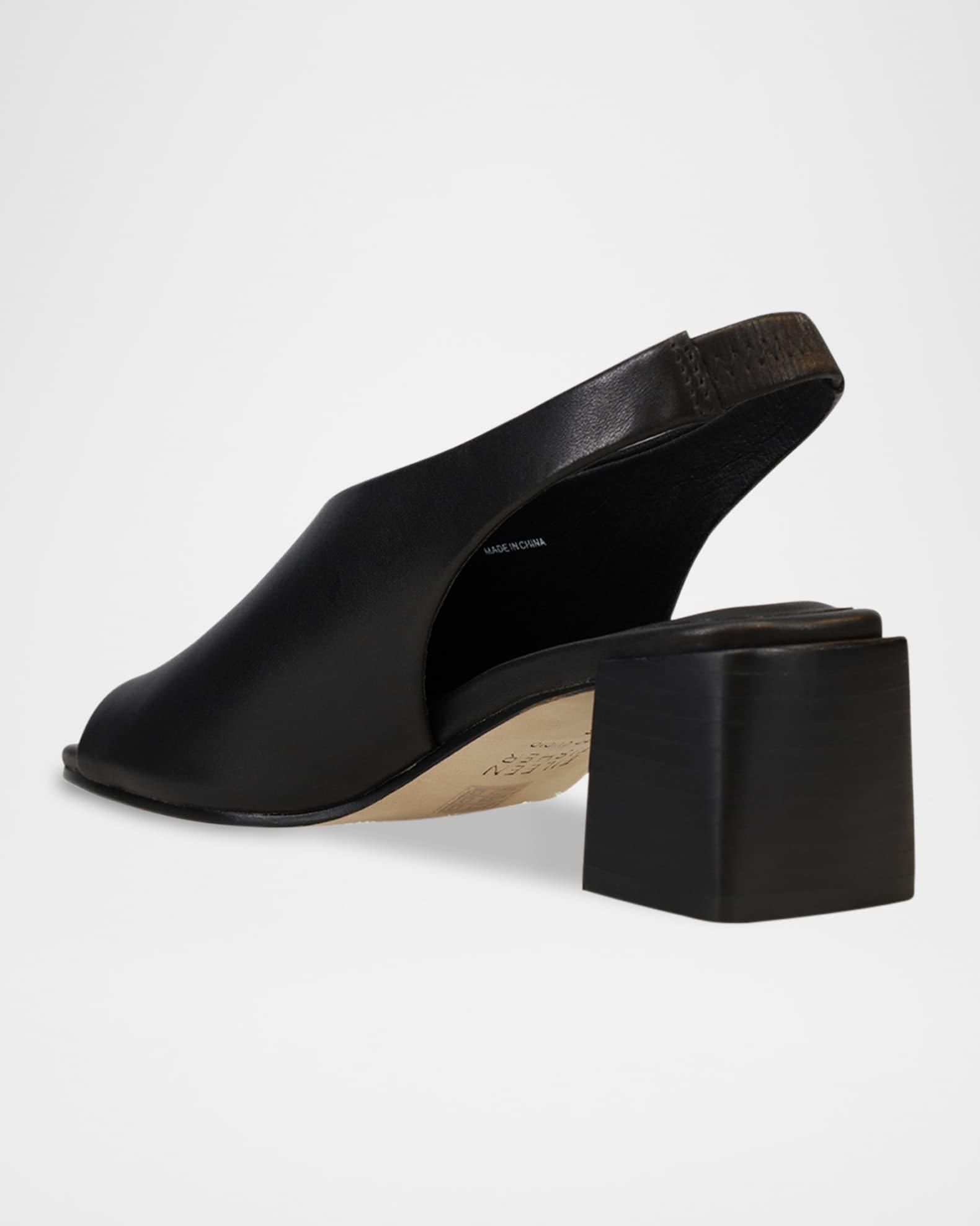 Leather Peep-Toe Slingback Pumps Product Image