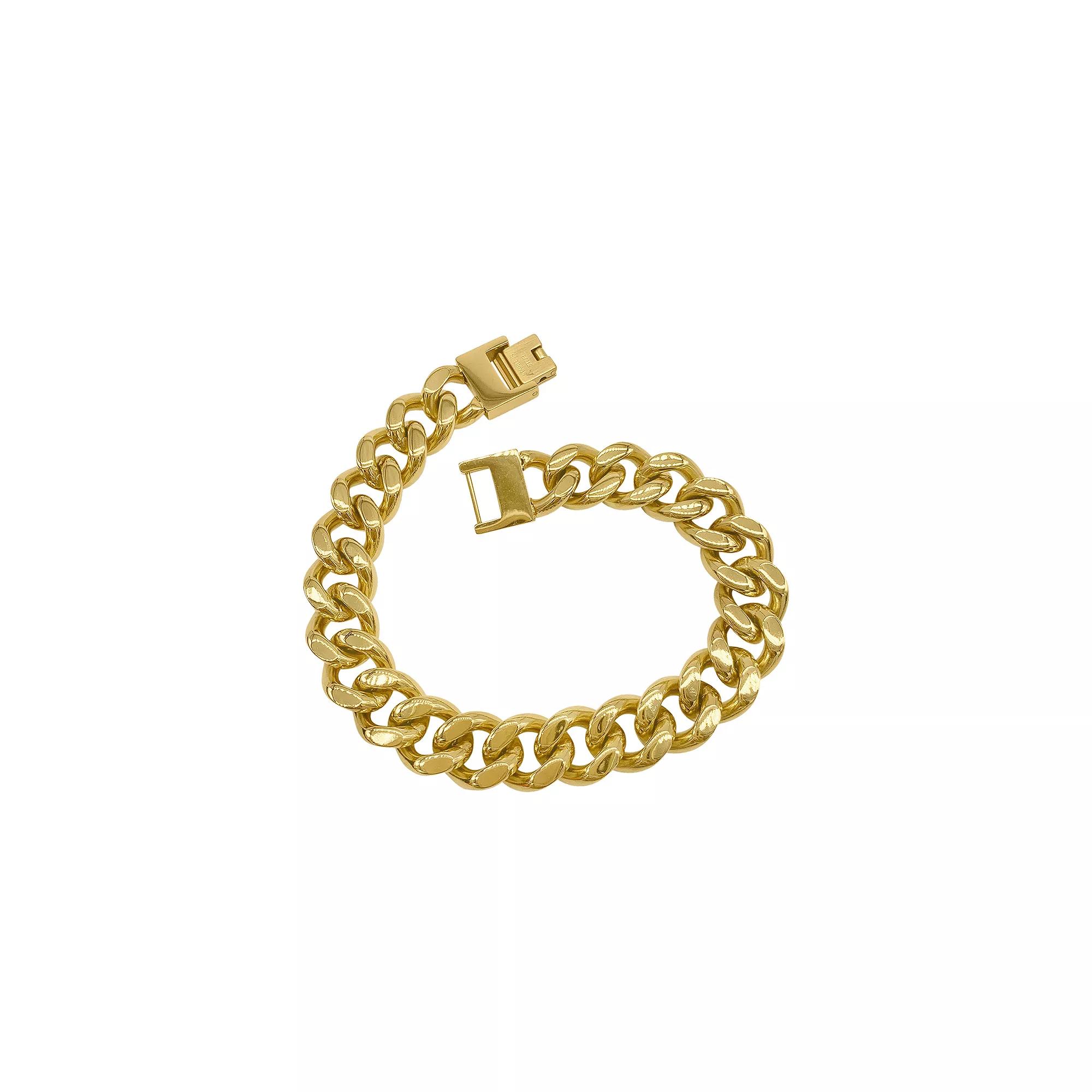 Adornia 14k Gold Plated Stainless Steel Braided Chain Bracelet, Men's, Gold Tone Product Image
