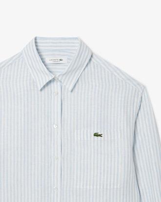Oversized Striped Linen Shirt Product Image