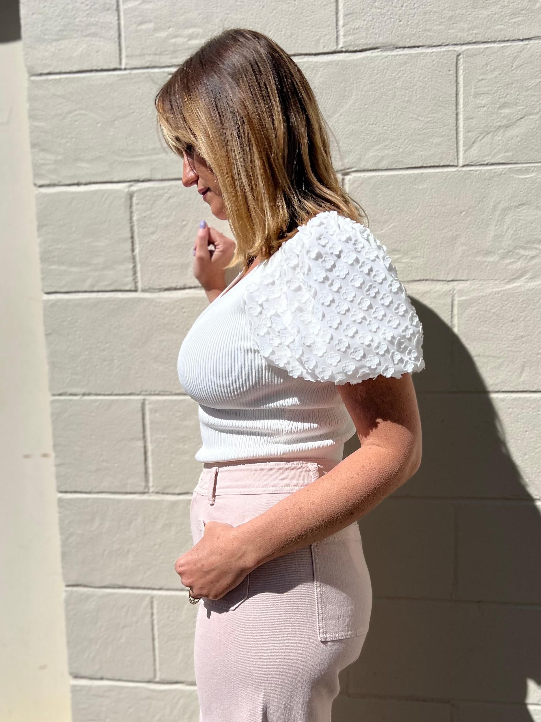 Iris Puff Sleeve Knit Top Product Image