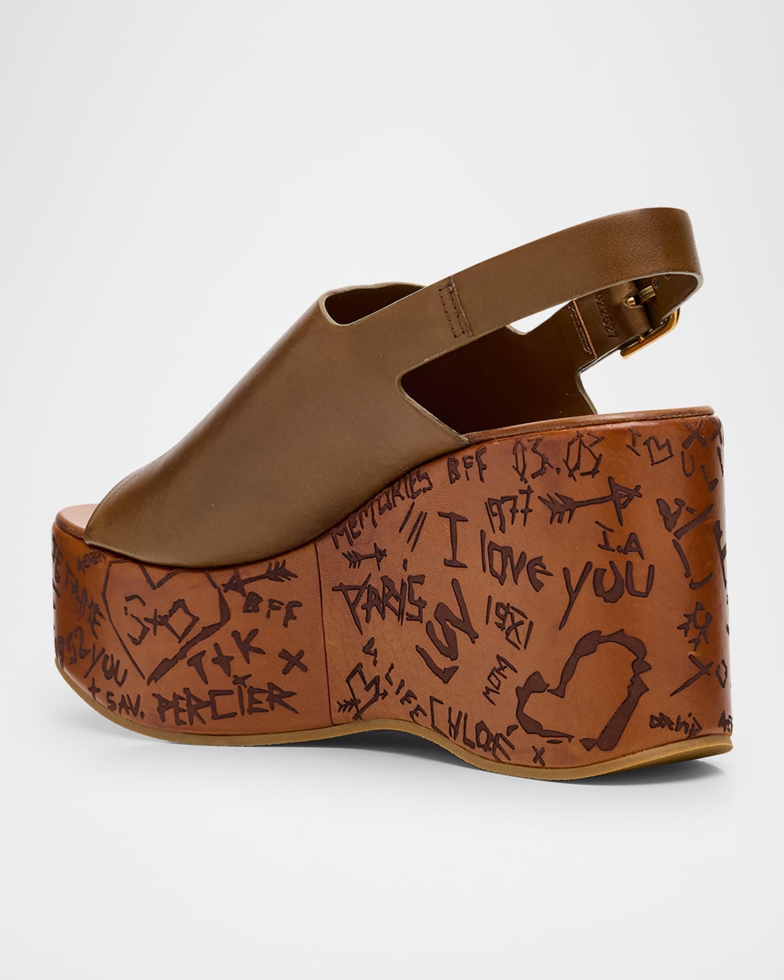 Maxime Leather Slingback Platform Sandals Product Image