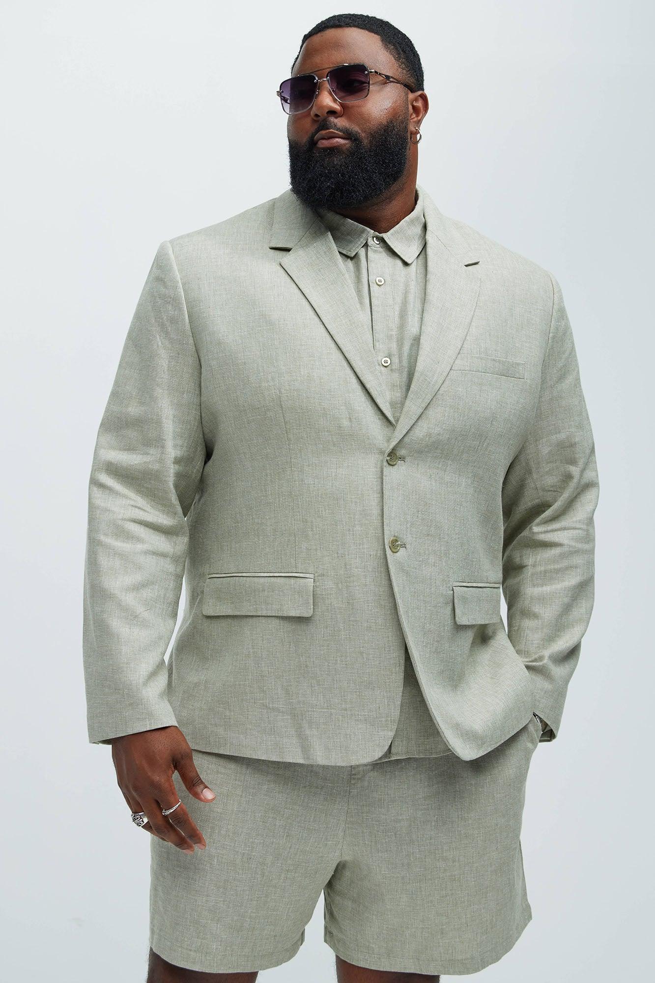 Bahamas Linen Suit Jacket - Green Product Image