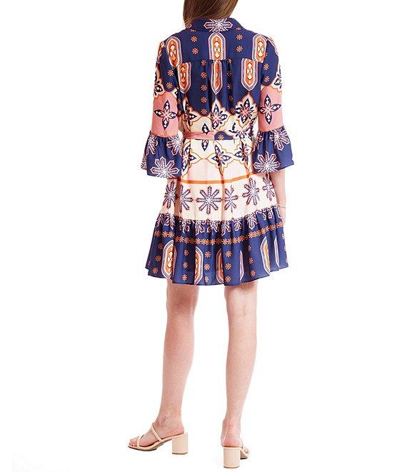 Julia Jordan Long Bell Sleeve Shirt Dress Product Image