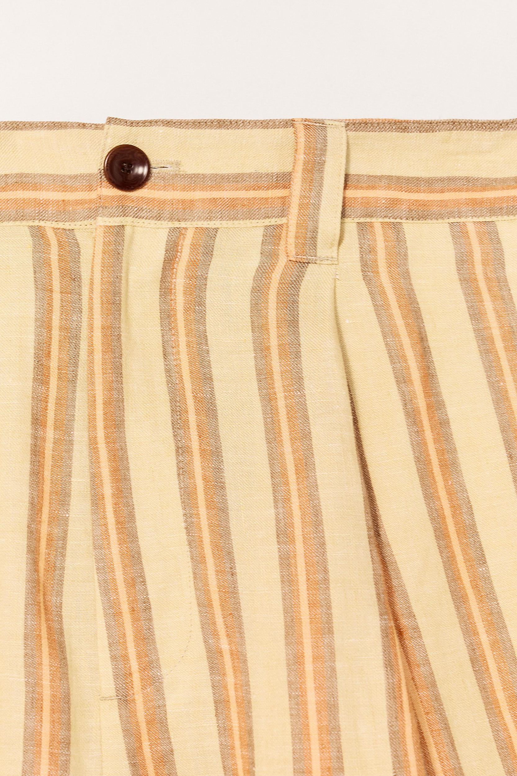 LIMITED EDITION STRIPED LINEN BERMUDA SHORTS Product Image