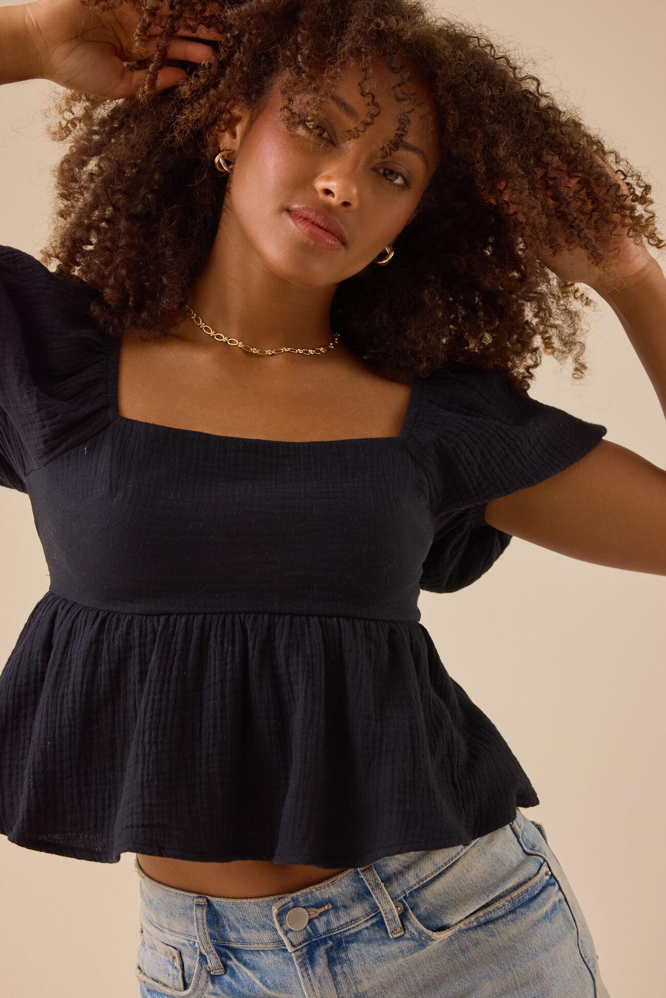 Nia Tie Back Babydoll Top Product Image