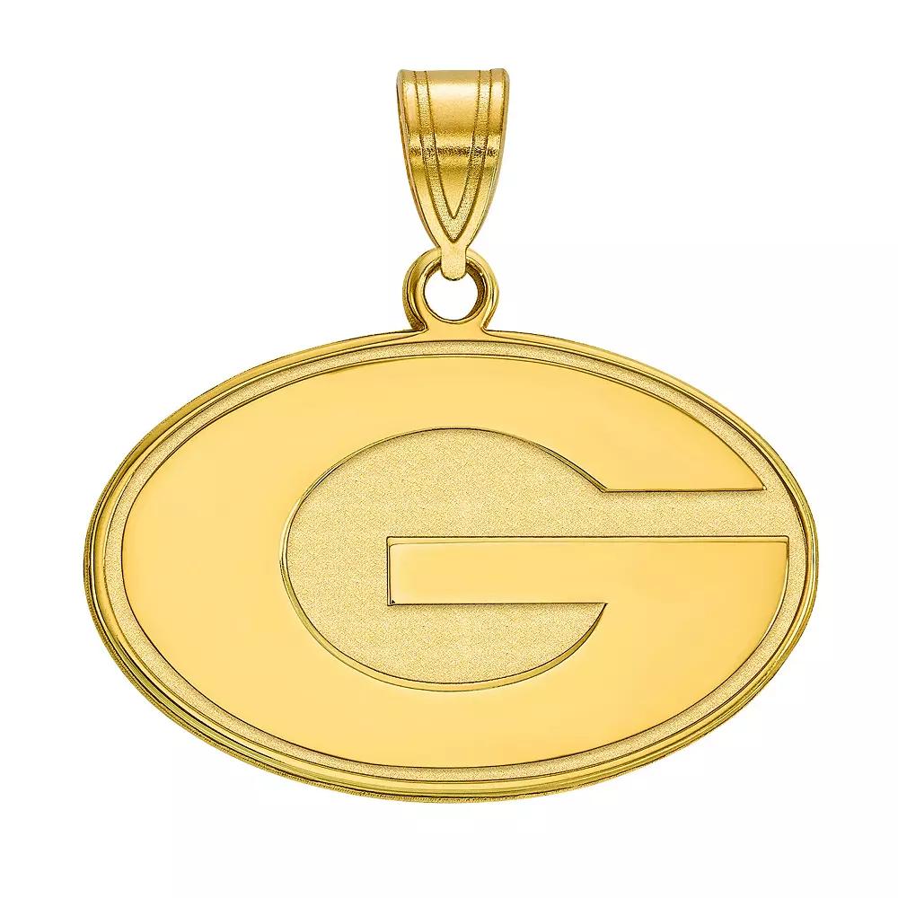 LogoArt Georgia Bulldogs Sterling Silver 14K Gold Plated Medium Pendant, Women's, Size: 22 mm Product Image