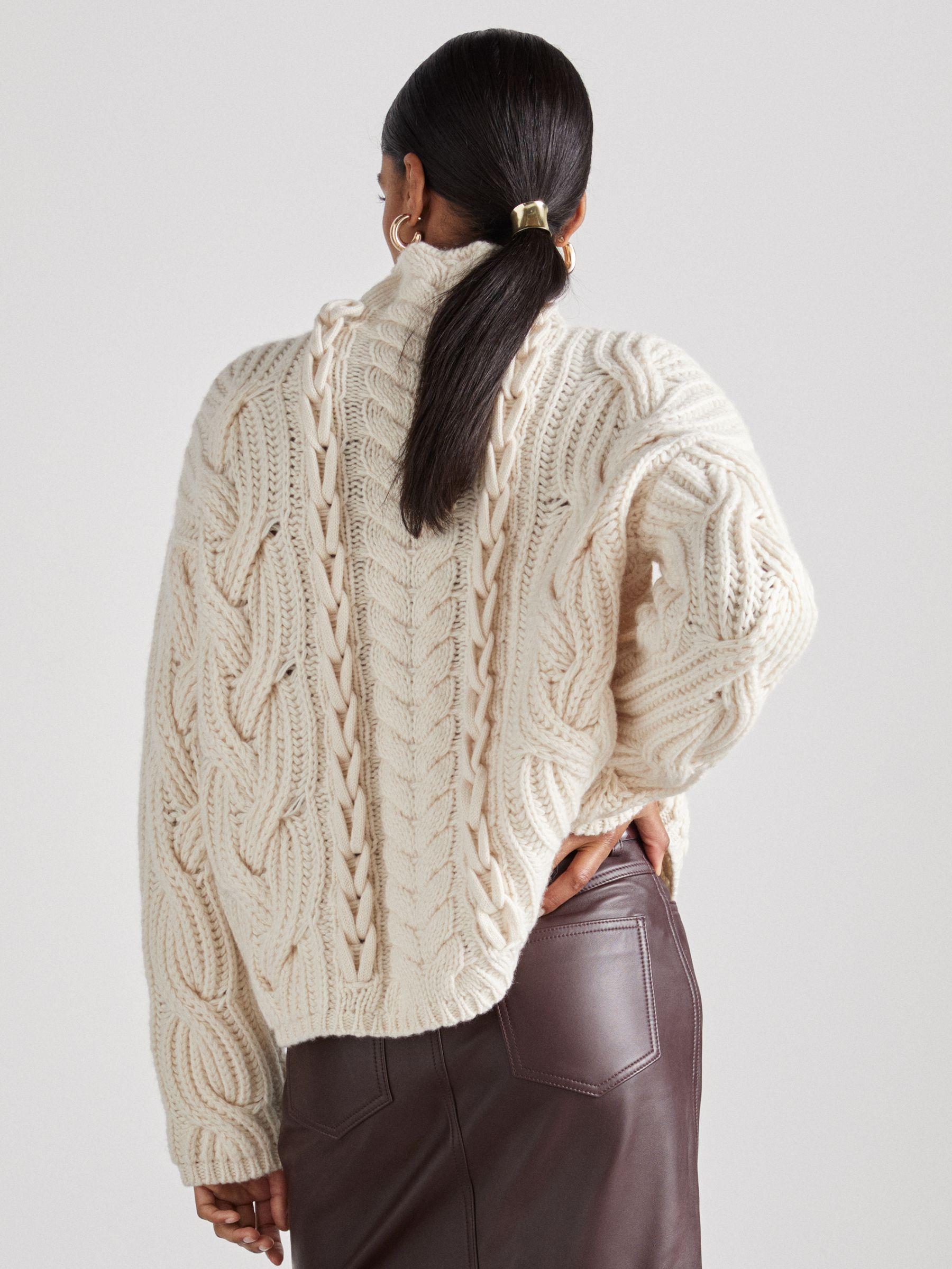 Atelier Wool and Cashmere Cabled Jumper in Cream Product Image
