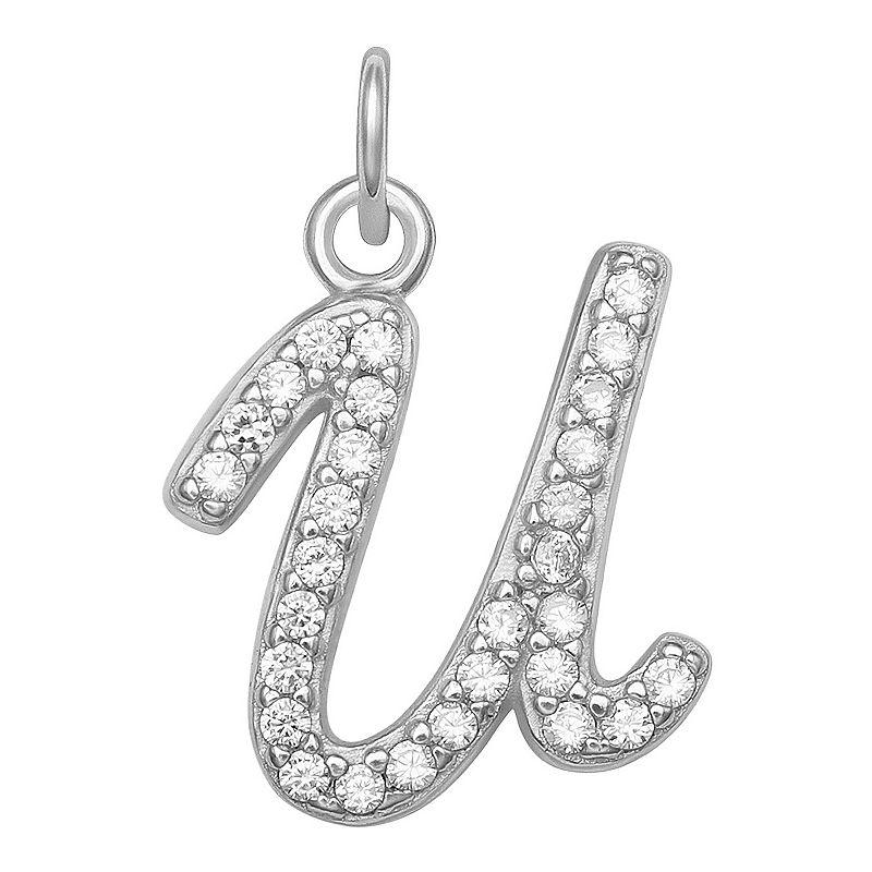 LC Lauren Conrad Sterling Silver Cubic Zirconia Initial Charm, Womens, Gold Tone O Product Image