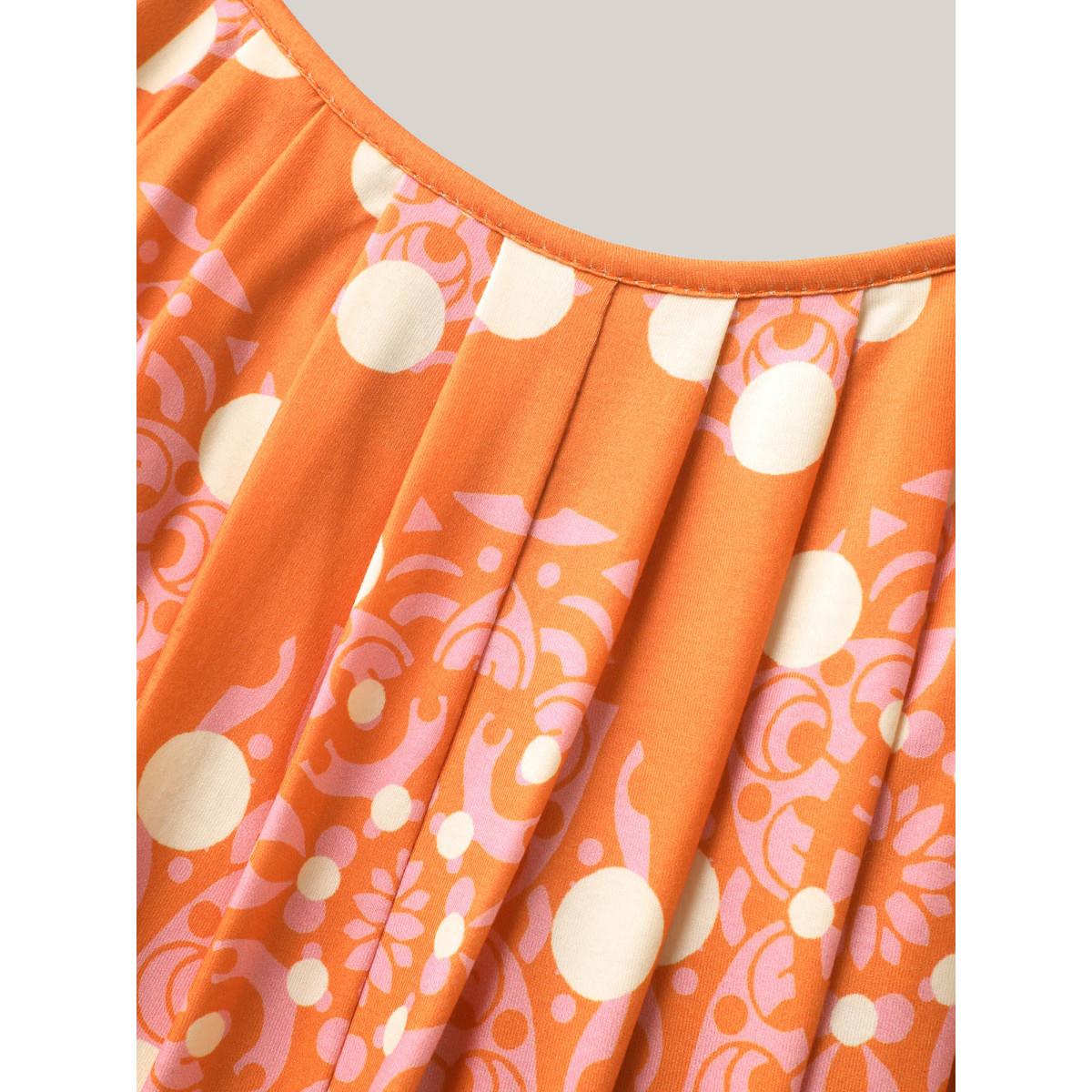 Plus Size OrangeRed Sunkissed Stretchy Adjustable Strap Jumpsuit Women Boho Sleeveless Non Vacation Loose Jumpsuits BloomChic 26/4X Product Image